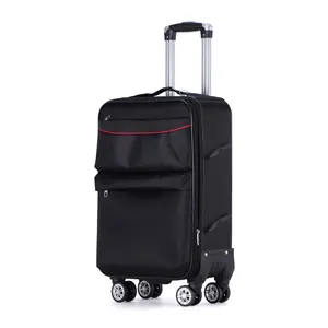 Professional OEM Manufacturer Soft Fabric Polyester Custom Printed Suitcase Luggage With Spinners