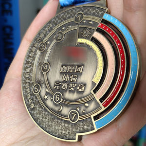 Médaille de course en métal 3D bon marché, prix sportif personnalisé, médailles de course de 5 km, marathon avec ruban, logo personnalisé plaqué <span class=keywords><strong>or</strong></span> - Product Image 5