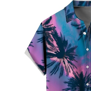 Camisa Hawaiana Holgada de Manga Corta para Hombre, con Logotipo Personalizado ODM, Transpirable, Cuello Mao, Impresión Serigráfica, Colores Personalizados, para la Playa - Product Image 2