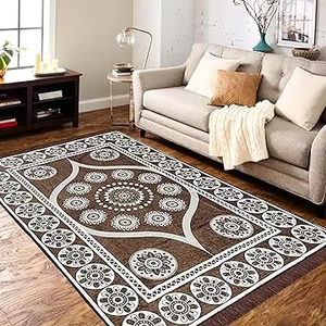 Alfombra de chenilla de 5x7 pies alfombra de terciopelo suave para sala de estar y dormitorio alfombra de piso para el hogar diseñador Dari para piso - Product Image 1