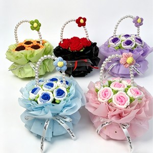 Cesta <span class=keywords><strong>de</strong></span> Flores <span class=keywords><strong>de</strong></span> Cuerda <span class=keywords><strong>de</strong></span> Algodón Tejida a Crochet, Organizador <span class=keywords><strong>de</strong></span> Almacenamiento Hecho a Mano <span class=keywords><strong>para</strong></span> Decoración del Hogar, <span class=keywords><strong>para</strong></span> Cuarto <span class=keywords><strong>de</strong></span> Bebé o Baño - Product Image 1