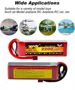 Batteria lipo ai polimeri di litio ad alta capacità 2200mah 35c 4s 14.8v 4s per elicottero FPV rc - Product Image 6