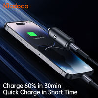 Pour Mcdodo 749 Câble USB-C de charge rapide PD 30W, Chargeur en alliage d'aluminium, Chargeur rapide de voiture QC3.0 pour téléphone, montre, écouteurs OTP