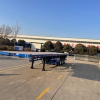 Semi-remorques à plateau plat empilables en gros, avec châssis en acier rigide certifié pour le transport de matériel logistique et de construction