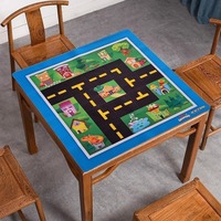 Tapis de jeu pour enfants personnalisé en caoutchouc naturel antidérapant, carré, imprimé de dessins animés, pour jeux de société et mahjong