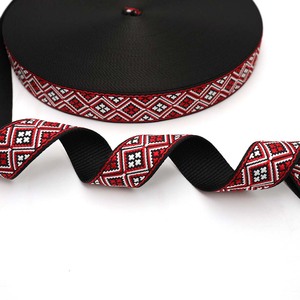 Tali Anjing Jacquard Webbing Kustom dari Poliester Nilon, Pita Webbing Desainer dengan Berbagai Warna, Tali Khusus untuk Aksesoris Tas - Product Image 4