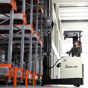 Precio de fábrica Nuevo JEAKUE <span class=keywords><strong>1.6Ton</strong></span> Reach <span class=keywords><strong>Forklift</strong></span> 8 Metros Altura de elevación Tipo sentado Batería de litio Carretilla elevadora eléctrica Reach Truck - Product Image 5