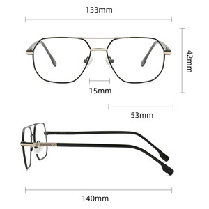 Nuevo diseñador Hombres Filtro de luz azul Gafas Azul Anti luz Tawny Gold Big Square Aleación Montures Optiques Hommes - Product Image 6