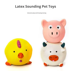 Toptan çevre dostu sevimli karikatür hayvan şeklinde lateks köpek oyuncaklar, Pet çiğnemek oyuncaklar ve gıcırtılı oyuncaklar - Product Image 3