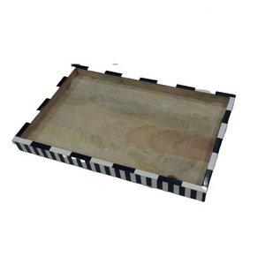 Plateau en bois personnalisable avec finition émaillée, rectangulaire, économique, pour service ou présentation alimentaire - Product Image 6