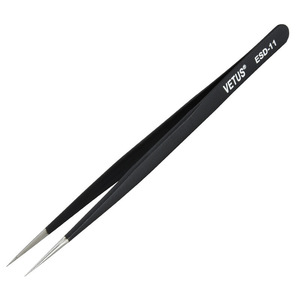 Vetus ESD-11 Precision Stainless Steel Pointed Tweezers Antistatic Laboratory <b>Clamps</b> - Product Image 1