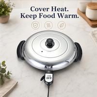 Machine à Injera Électrique Mitad Mogogo de 18,5 Pouces avec Couvercle, 220V (Tension UK), Facile à Nettoyer, Plaque de Cuisson pour Injera, Pancakes et Pains Plats au Teff