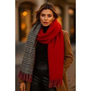 ผ้าพันคอไหมแคชเมียร์ลายสก็อตสีดำยาว แฟชั่นฤดูหนาว พิมพ์ลายโลโก้ตามสั่ง ทันสมัยและอบอุ่น รุ่น Sal1212 - Product Image 6