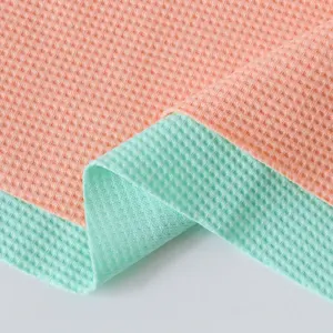 Factory direct plain dyed 320gsm 100%cotton weave waffle knitted fabric for sweater