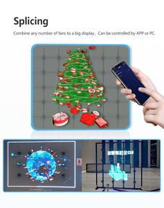 Projecteur holographique Affichage holographique 3D Ventilateur LED publicitaire holographique 3D 65CM - Product Image 4