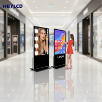 Panel de Pantalla Portátil en Oferta, Tótems Publicitarios de 32-65 Pulgadas con Wi-Fi/Bluetooth/USB/Ruedas para Monitores de Pie para Interiores