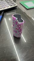 Étui de protection pour briquet, incrusté de perles et de strass, fait main, luxueux, avec coque extérieure en cristal et perles