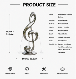Escultura de Fuente Musical de Acero Inoxidable Pulido Espejo Tamaño <span class=keywords><strong>Real</strong></span> BSA, Fuente de Agua Musical para Parques Musicales y Patios - Product Image 2