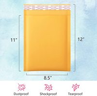 Bolsas de papel Kraft personalizadas con autosellado, sobres acolchados de papel ecológico, color amarillo Natural, para envío