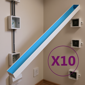 Goulotte de câblage en PVC 2 pouces blanche auto-adhésive pour protection de fils électriques, raccords X10 - Product Image 2