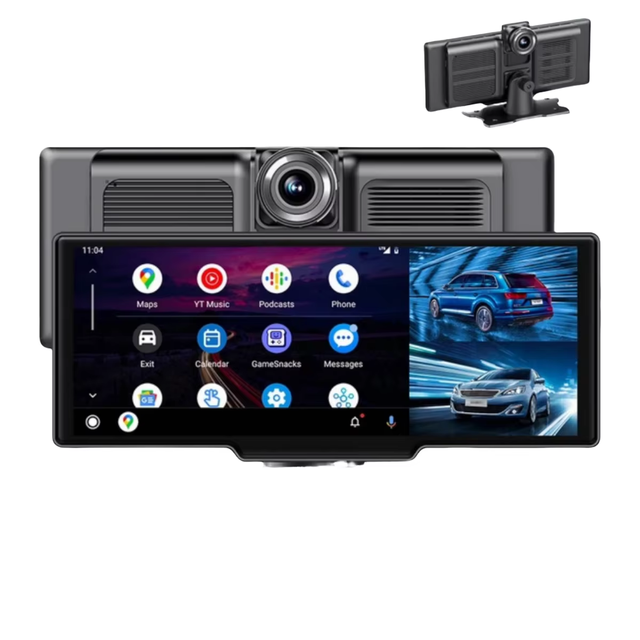 MP5 10.26" HD Dash Cam Touch Screen Car Stereo Rearview Wireless Apple Carplay Android Auto Single Len Recorder Dashboard USB
