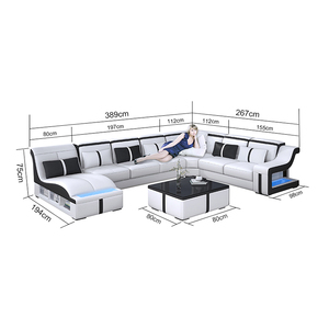 Style italien meubles de salon canapé en cuir de bureau avec lumière <span class=keywords><strong>LED</strong></span> - Product Image 5