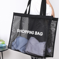 Bolsa de Playa Grande, Impermeable, con Diseño Geométrico, Logotipo Personalizado, Malla Transpirable, para Compras o Natación