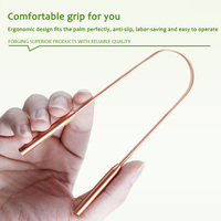 Nettoyeur et gratte-langue en cuivre pur en forme de U, avec impression laser, en acier inoxydable durable, pour usage domestique, OEM ODM