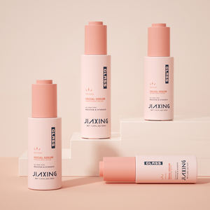 Fancy Label 30ml Bomba de botón pulsador Cilindro grueso negro Botella de embalaje de cuentagotas cosmético con cuentagotas - Product Image 5