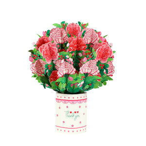 Carte tridimensionnelle de la fête des mères Gravure Bouquet d'anniversaire à main Salutations Carte de la Saint-Valentin - Product Image 4