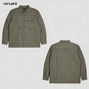 เสื้อเชิ้ตโอเวอร์เชิ้ตลายสก็อตแขนยาวสำหรับผู้ชายไซส์ใหญ่ มีกระเป๋าหน้าอก สไตล์ลำลอง ติดกระดุม - Product Image 5