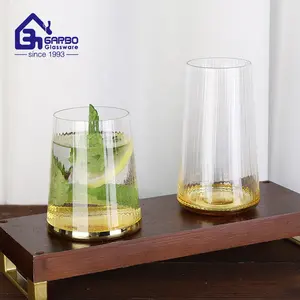 Gobelet à eau fabriqué à la main en Chine avec fond en placage ionique en forme de marteau, tasse en verre, lunettes de nouveau design, fournisseurs à prix compétitif