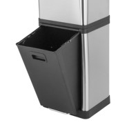 Conteneur à 3 compartiments Poubelles de recyclage de qualité intelligente Poubelle domestique Poubelle 3 en 1 Poubelle à poussière