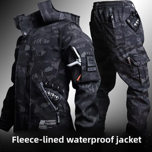<span class=keywords><strong>Veste</strong></span> <span class=keywords><strong>de</strong></span> cyclisme camouflage hiver en fibre <span class=keywords><strong>de</strong></span> bambou 100% avec doublure polaire épaisse isolante pour homme - Ensemble <span class=keywords><strong>de</strong></span> vêtements <span class=keywords><strong>de</strong></span> travail - Product Image 4