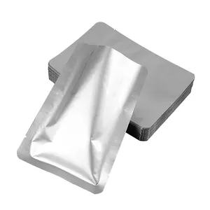 Bolsa de papel de aluminio reutilizable para embalaje de alimentos, bolsa de Mylar de plástico plano con autosellado, color blanco mate, recuerdo de boda