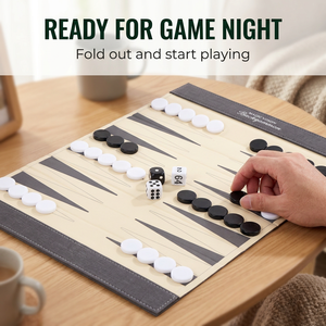 Set da Backgammon 3 Colori in Pelle PU, Gioco da Tavolo Pieghevole con Dadi e Scatola Portaoggetti per Bambini, Adulti e Famiglia - Product Image 2