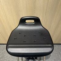 Tabouret de travail pragmatique en cuir PU avec support lombaire, chaise rotative ergonomique pour comptoir de réception caissier usine chaîne magasin moulin