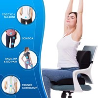 Oreiller de soutien lombaire Jiyimei (pour bureau et chaise) coussin en mousse à mémoire de forme avec soulagement de la pression sciatique coccyx mal de dos