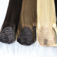Queue de cheval lisse en soie de haute qualité, double épaisseur, couleur naturelle, extension capillaire très vendue 2026 # 613