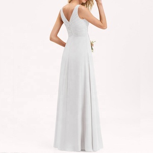 Dernières robes de <span class=keywords><strong>demoiselle</strong></span> <span class=keywords><strong>d</strong></span>'<span class=keywords><strong>honneur</strong></span> à motifs <span class=keywords><strong>Robe</strong></span> <span class=keywords><strong>rouge</strong></span> <span class=keywords><strong>et</strong></span> <span class=keywords><strong>blanche</strong></span> en mousseline de soie orange <span class=keywords><strong>Robe</strong></span> de bal modeste col en v sans manches sur mesure en gros - Product Image 2