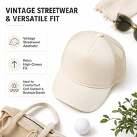 Casquette Trucker en Mousse Rembourrée à Visière Profonde et Couronne Haute, Personnalisable, de Haute Qualité