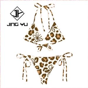 Conjunto de Bikini Micro Texturizado con Estampado Hawaiano Nuevo 2025, Personalizado OEM, Ecológico, de Poliéster - Product Image 5