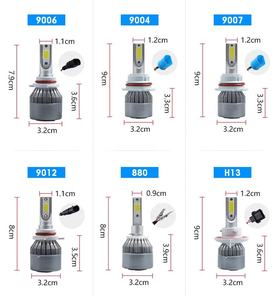 Venta al por Mayor de Faros LED COB H4 H13 9004 9007 C6 de 6000K 72W 12V 7200LM de Buena Calidad y Bajo Precio para Sistemas de Iluminación Automotriz - Product Image 6