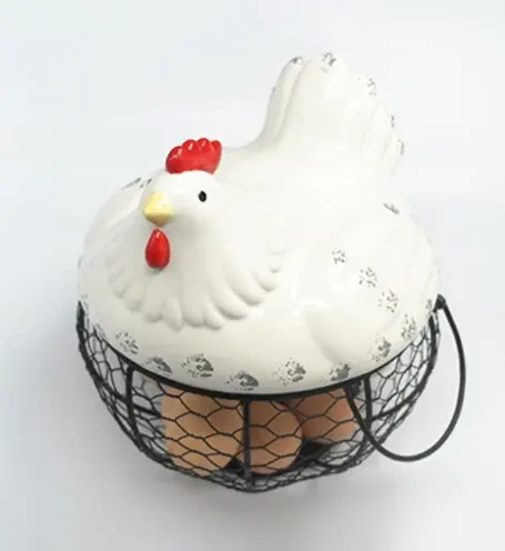 Porte-oeufs Poulet Fil Panier à oeufs Panier à fruits Collection créative Décoration de poule Accessoires de cuisine