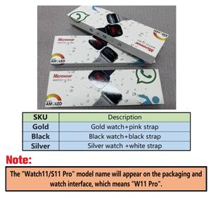 Más Reciente Reloj Inteligente Microwear W11 Pro con Pantalla AMOLED, Respuesta a Mensajes de Texto de WhatsApp, Serie <span class=keywords><strong>IWO</strong></span> 10 11 S10 S11 W11P W11pro - Product Image 2