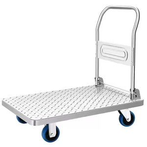 Grosir troli lipat portabel empat roda dapat disesuaikan Platform pelat baja datar OEM truk besi kecil untuk gerobak tangan - Product Image 1