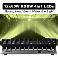 Pro.DMX 12PCs 60W RGBW para cabeza móvil Beam Wash Pixel Zoom Matrix 12x60W 4in1 Concert Stage Batten Bar Light para interior y exterior