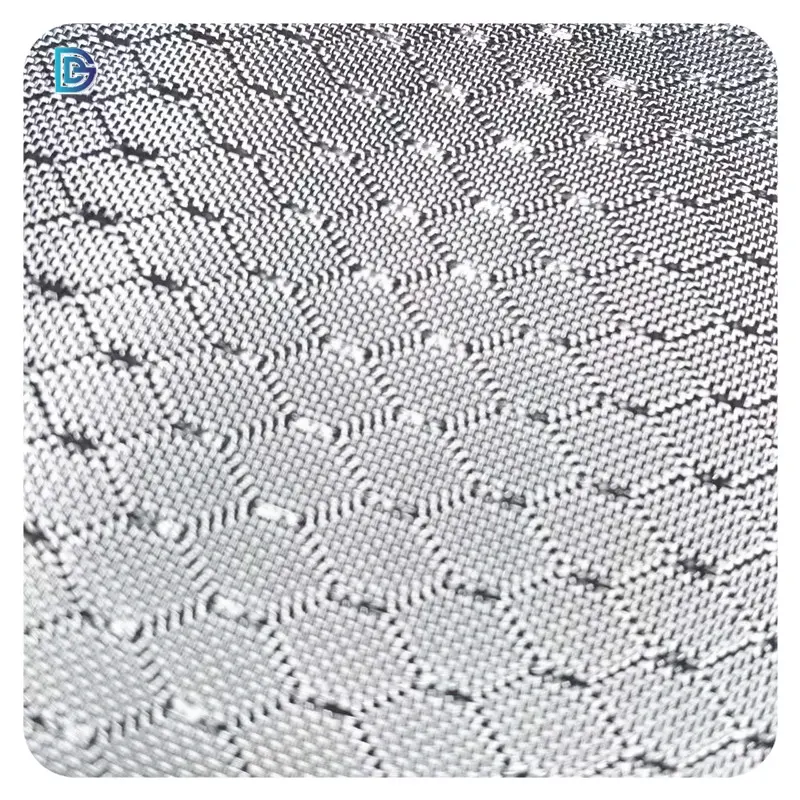 Silver Hexagon Honeycomb Pattern Jacquard Glass Fiber Fabric Cloth Electroplated Fiberglass Cloth