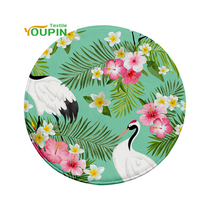 Tapis de sol ronds modernes en polyester à poils coupés, blancs, pour impression par transfert thermique par sublimation - Product Image 5