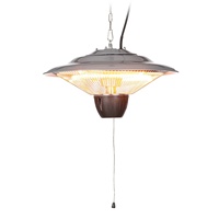 Chauffe-terrasse infrarouge halogène électrique 1500W à fixation au plafond, étanche, avec télécommande, pour chauffage extérieur
